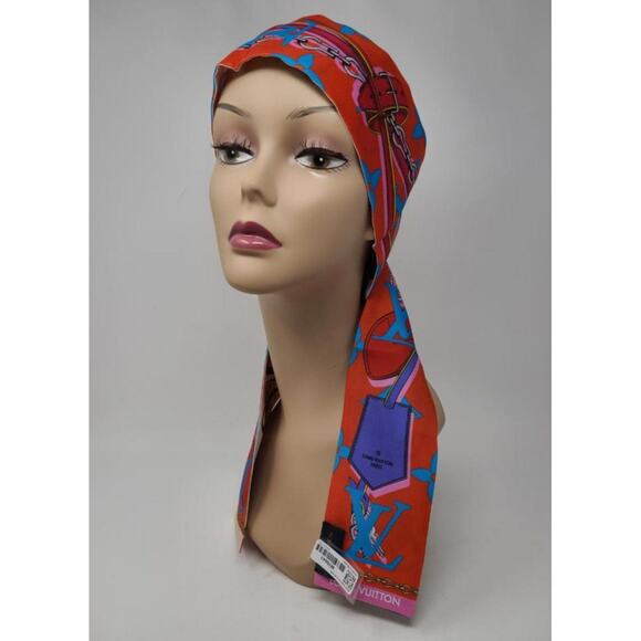 Louis Vuitton Red White multicolor LV Monogram Silk Bandeau - Picture 9 of 9